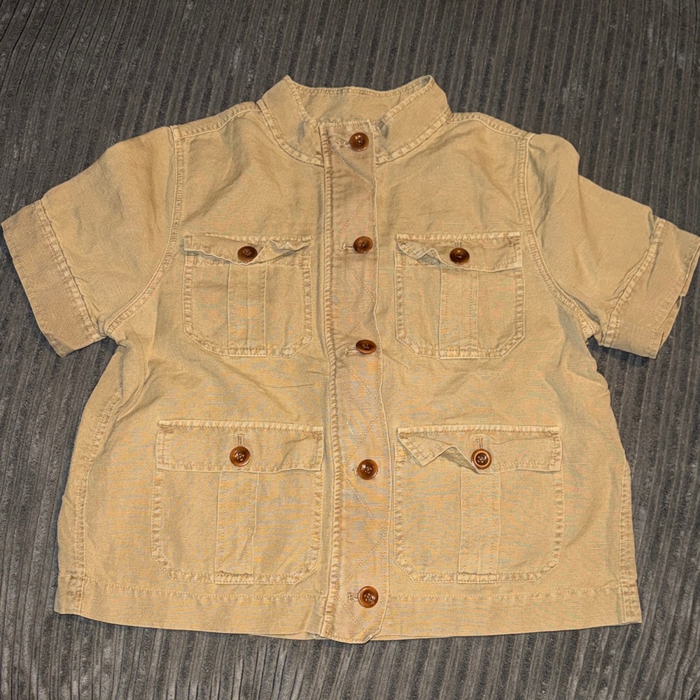 J. Crew Beige Jacket with Button Accents